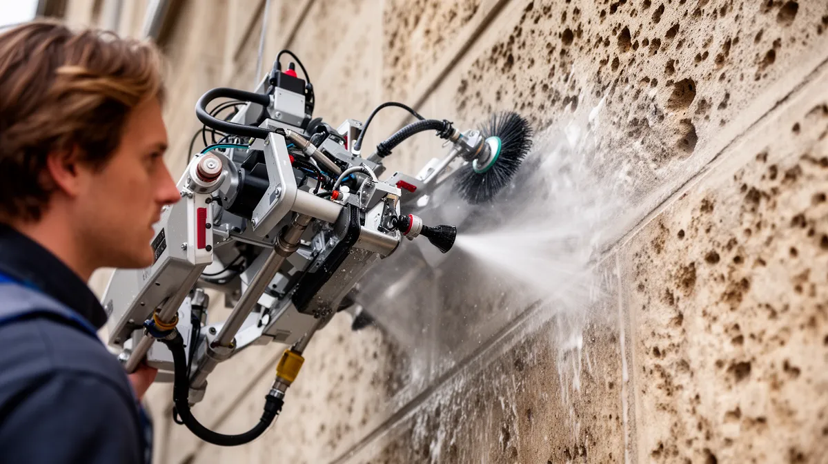 La robotisation du nettoyage de façade extérieur révolutionne la restauration des bâtiments